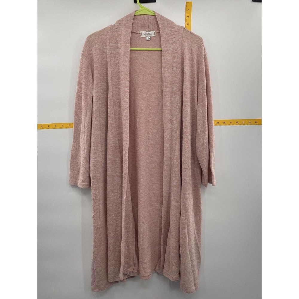 Shannon Ford New York Womens Soft Cardigan XL Pink Floral Open Knit